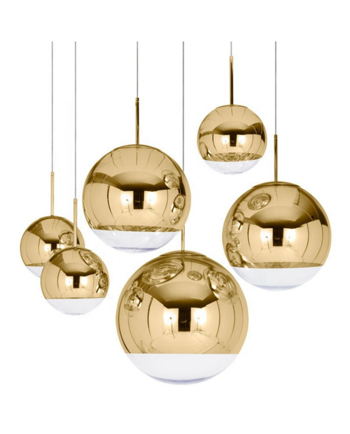 Lámpara KARIM, colgante, cristal, dorado - transparente, 25 cms de diámetro