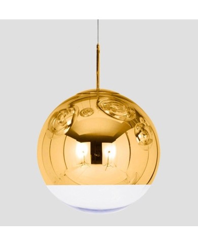 Lámpara KARIM, colgante, cristal, dorado - transparente, 40 cms de diámetro