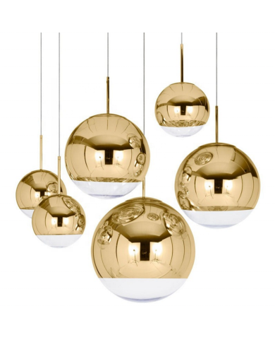 Lámpara KARIM, colgante, cristal, dorado - transparente, 40 cms de diámetro