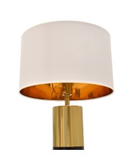 Lámpara NASHIRA, sobremesa, mármol negro, pantalla blanca