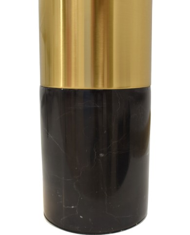 Lámpara NASHIRA, sobremesa, mármol negro, pantalla blanca