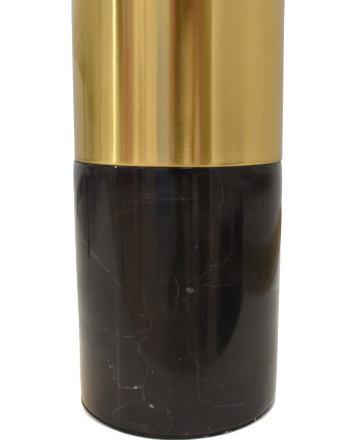 Lámpara NASHIRA, sobremesa, mármol negro, pantalla blanca