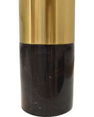 Lámpara NASHIRA, sobremesa, mármol negro, pantalla blanca