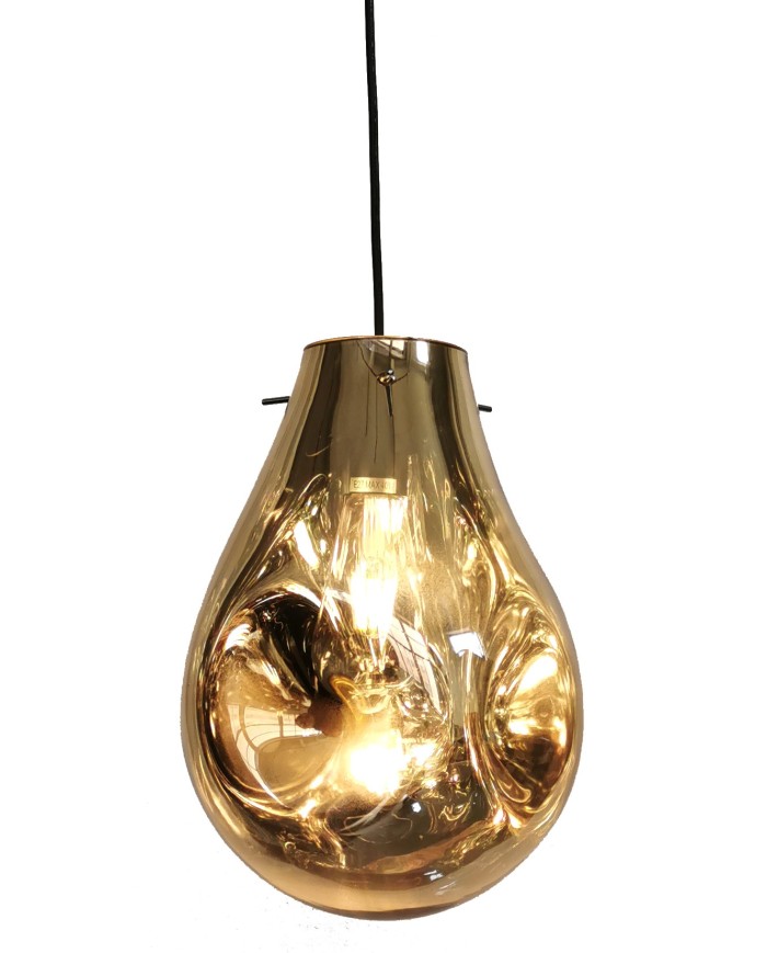 Lámpara MEISSA, colgante, cristal dorado