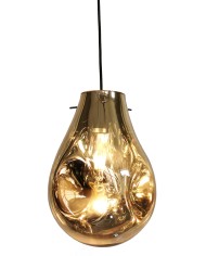 Lámpara MEISSA, colgante, cristal dorado