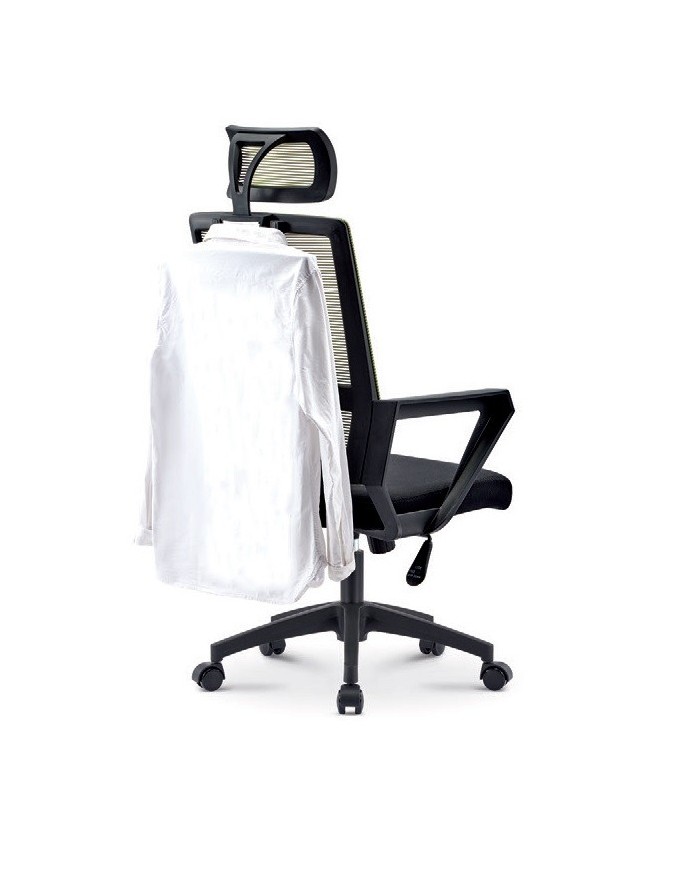 Sillón de oficina ASTON, negro, malla y tejido negro