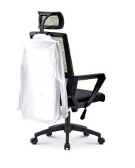 Sillón de oficina ASTON, negro, malla y tejido negro