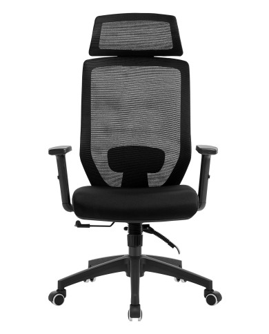 Sillón de oficina CLAYTON, negro, malla y tejido negro