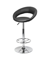 Taburete LUXUS ( L ), cromado, similpiel negra