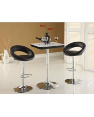 Taburete LUXUS ( L ), cromado, similpiel negra