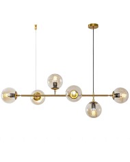 Lámpara ALHENA, colgante, metal, cristal, 6 luces