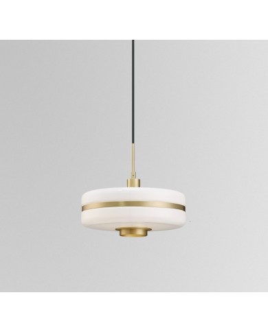 Lámpara LYRA, colgante, metal, cristal blanco