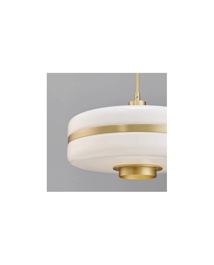 Lámpara LYRA, colgante, metal, cristal blanco