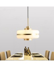 Lámpara LYRA, colgante, metal, cristal blanco