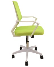 Sillón de oficina CLENT, blanco, malla y tejido verde