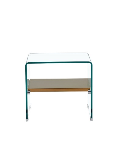 Mesa POITIERS, baja, estante, cristal, 50 x 40 cms