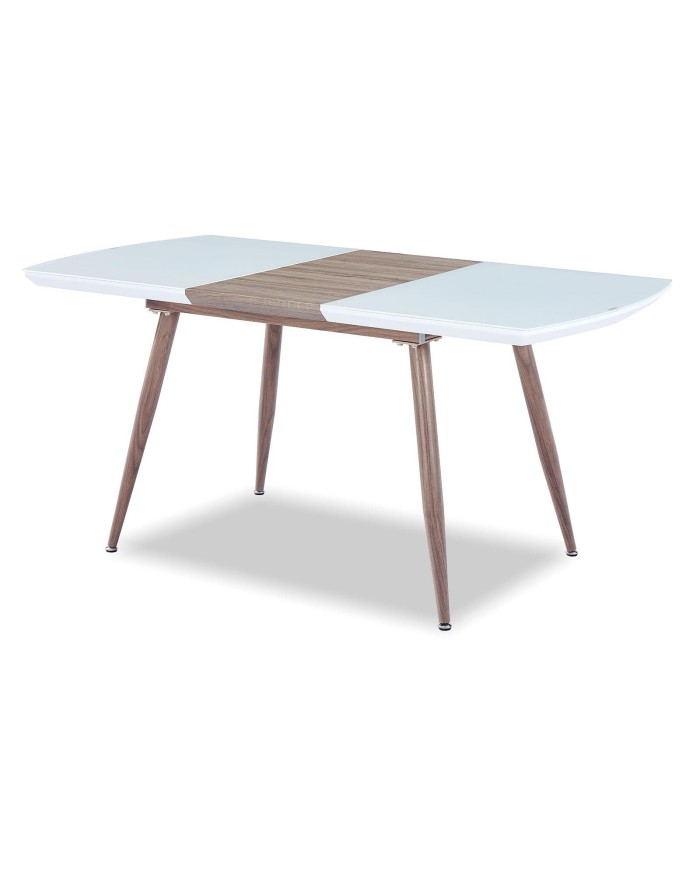 Mesa SOHAIL, extensible, metal, madera, cristal,140 ~ 180x80 cms