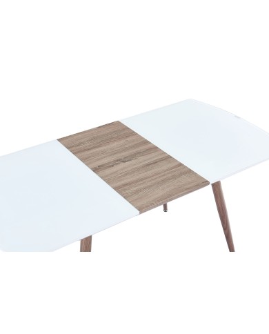 Mesa SOHAIL, extensible, metal, madera, cristal,140 ~ 180x80 cms