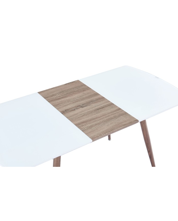 Mesa SOHAIL, extensible, metal, madera, cristal,140 ~ 180x80 cms