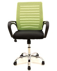 Sillón de oficina SUNSET, negro,regulación de altura, basculante, malla verde pistacho, tejido negro