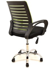 Sillón de oficina SUNSET, negro,regulación de altura, basculante, malla verde pistacho, tejido negro