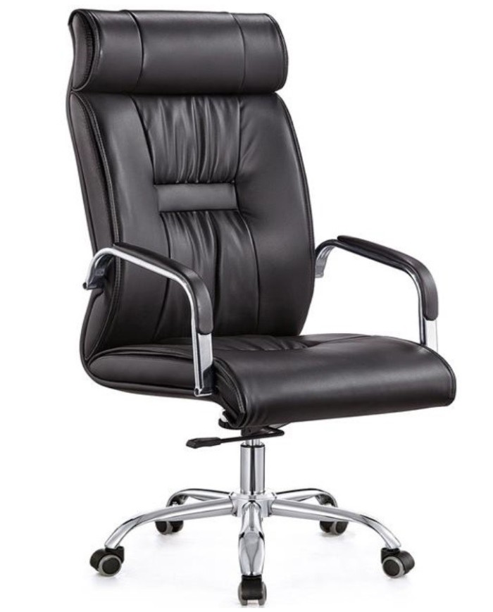 Sillón de oficina FLANDES, alto, regulación de altura, basculante, similpiel negra