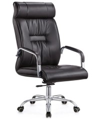 Sillón de oficina FLANDES, alto, regulación de altura, basculante, similpiel negra