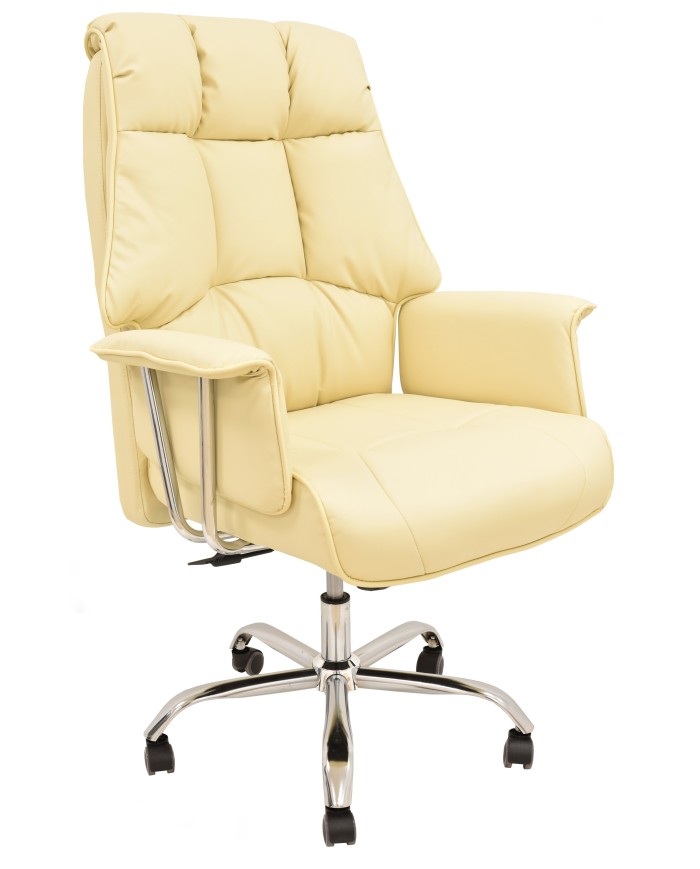 Sillón de oficina FIRENZE, alto, regulación de altura, mecanismo multifunción, similpiel beige