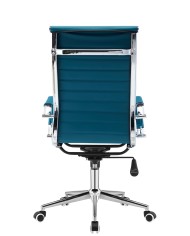 Sillón de oficina RICKY, alto, regulación de altura, basculante, similpiel turquesa