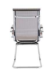 Sillón de oficina PRAGA, fijo, cromado, malla marrón