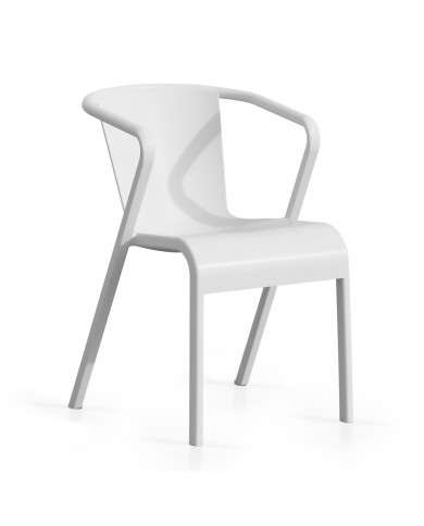 Sillón LUGO, apilable,  polipropileno blanco*