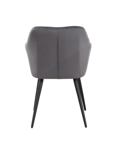 Sillón ROLANDO, metal, tapizado velvet 21 gris oscuro