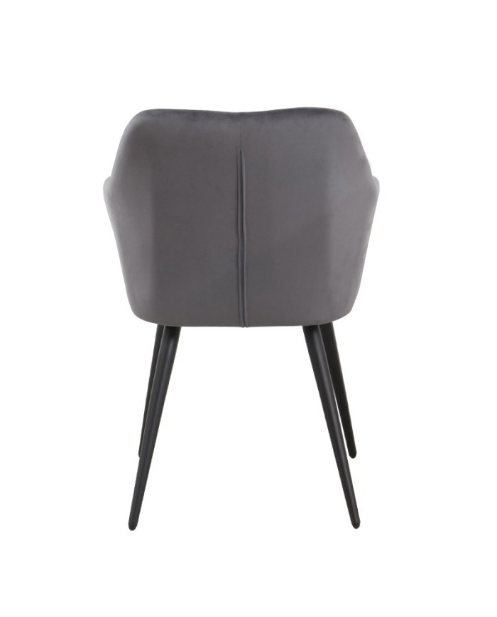 Sillón ROLANDO, metal, tapizado velvet 21 gris oscuro
