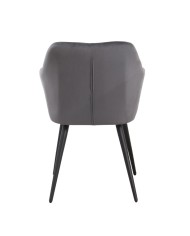 Sillón ROLANDO, metal, tapizado velvet 21 gris oscuro