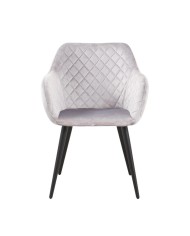 Sillón ROLANDO, metal, tapizado velvet 13 gris claro