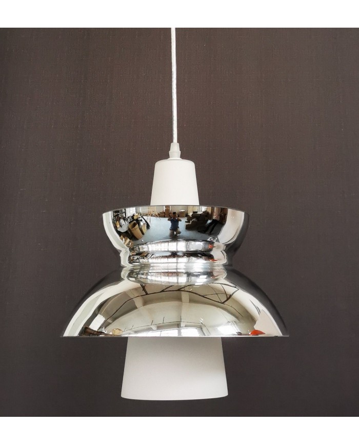 Lámpara JÚPITER, colgante, metal, plata