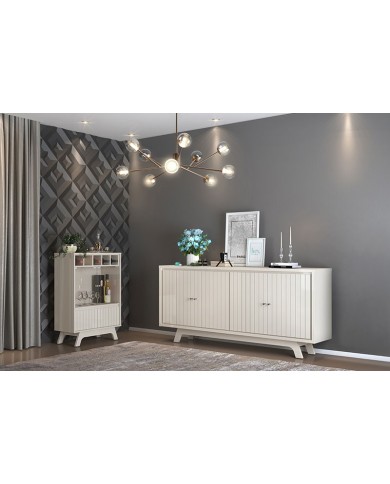 Vitrina BREST, cristal, blanco roto