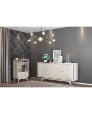 Vitrina BREST, cristal, blanco roto