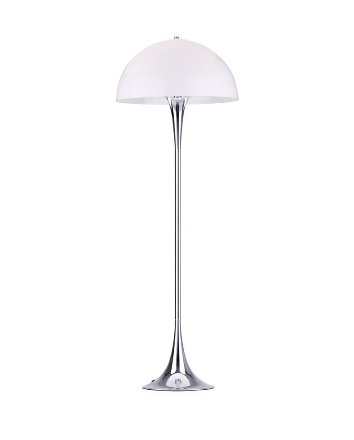 Lámpara VEYPA, de pie, metal, cromada, blanca
