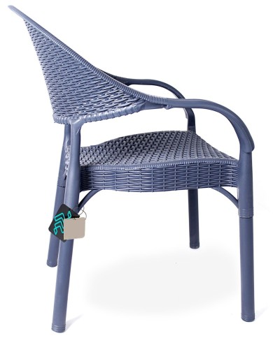 Sillón TORREMOLINOS, apilable, patas metálicas, polipropileno gris oscuro