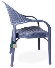 Sillón TORREMOLINOS, apilable, patas metálicas, polipropileno gris oscuro