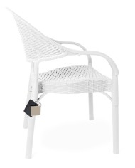 Sillón TORREMOLINOS, apilable, patas metálicas, polipropileno blanco