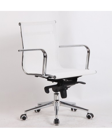 Sillón de oficina MAX NEW, giratorio, malla blanca