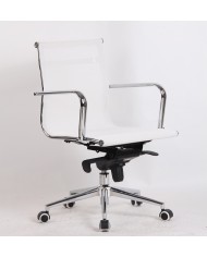 Sillón de oficina MAX NEW, giratorio, malla blanca