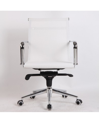 Sillón de oficina MAX NEW, giratorio, malla blanca