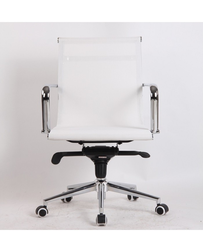 Sillón de oficina MAX NEW, giratorio, malla blanca