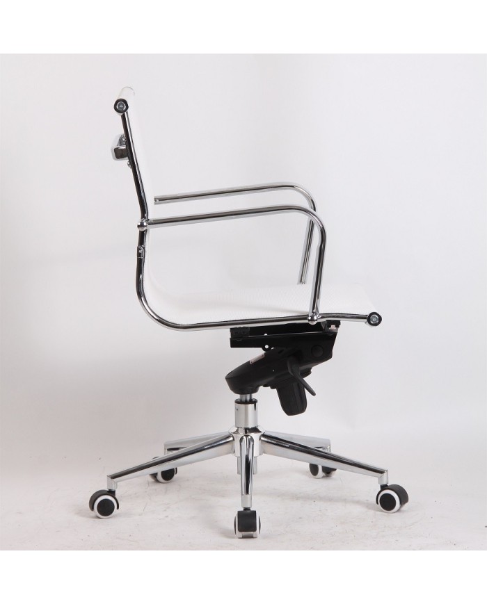 Sillón de oficina MAX NEW, giratorio, malla blanca