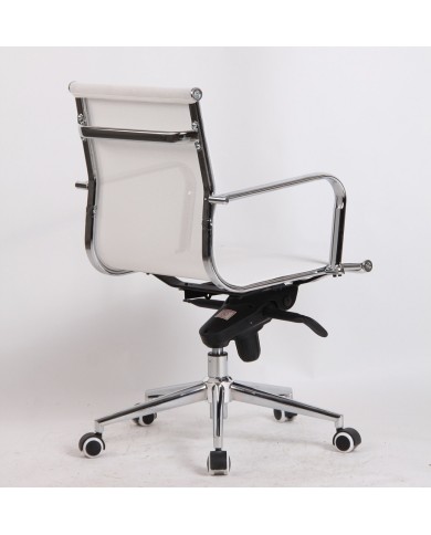 Sillón de oficina MAX NEW, giratorio, malla blanca
