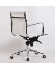 Sillón de oficina MAX NEW, giratorio, malla blanca