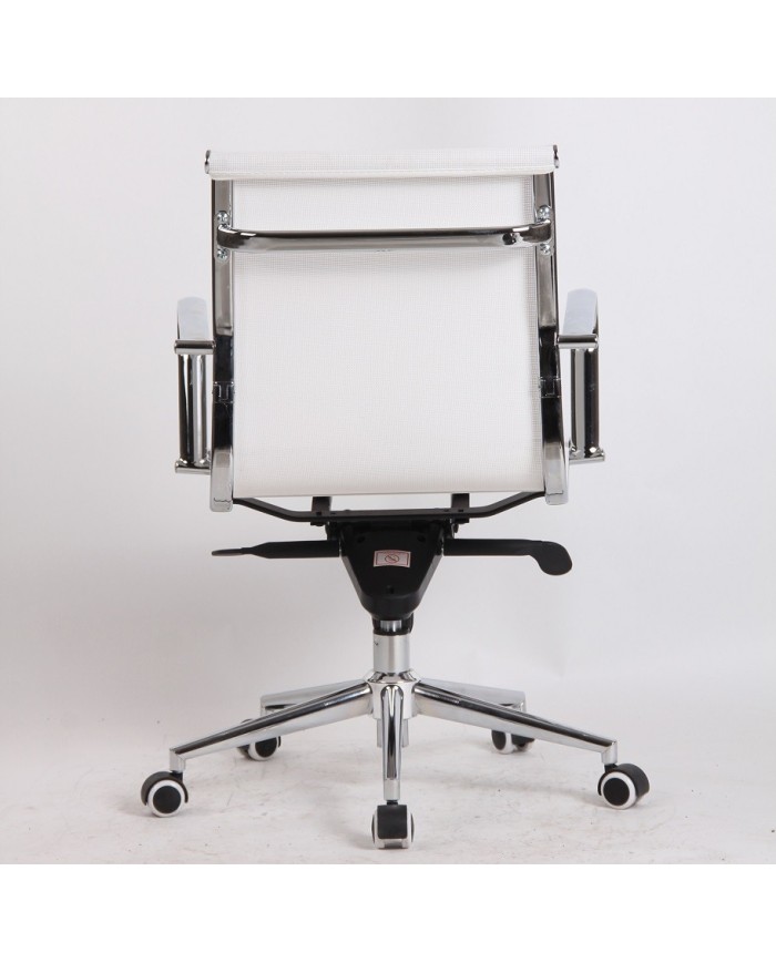 Sillón de oficina MAX NEW, giratorio, malla blanca